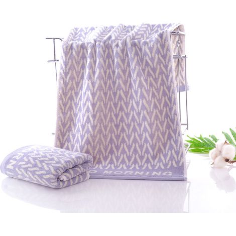 Serviette de bain douce, absorbante et épaisse en coton (1 pièce) pour le bain, les mains, le visage, le fitness et le spa - Gris épi de blé (1/3)