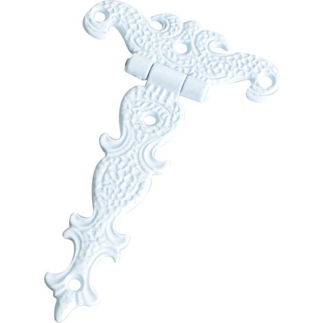 Charnières anciennes, charnières décoratives en bronze pour portes d'armoires, boîtes à bijoux (blanches, 1 pièce) KLB