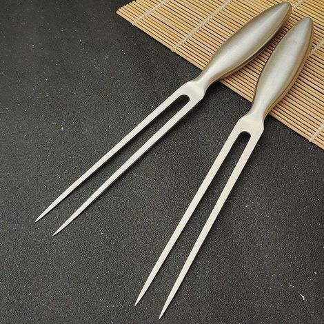 Fourchette à viande 30 cm - Lot de 2, en acier inoxydable, fourchette à découper professionnelle, manche antidérapant (1/5)