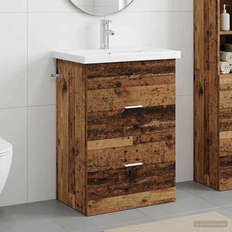 Juego de muebles de baño Madera envejecida 61 x 40 x 84,5 cm