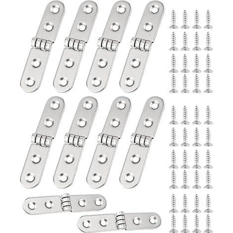 Invisible Stainless Steel Door Hinges, 4 Hole Hinges, Flat Hinges for Doors, Drawers, Furniture, Piano, Cabinets and Cabinets (1/5)