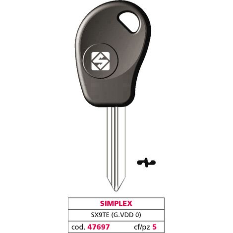 Silca CHIAVE PER AUTO SX9TE (G. VDD 0) SIMPLEX 5.00 pz