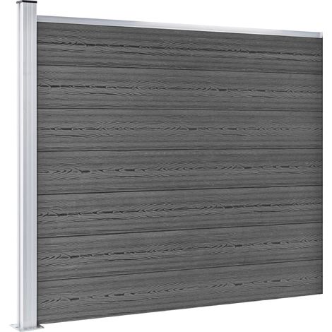 Panneau de clôture de Jardin,design simple WPC 175x146 cm Noir -60549 (1/5)