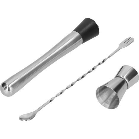Ensemble à cocktails en acier inoxydable + pilon à glace + verre doseur (1/5)