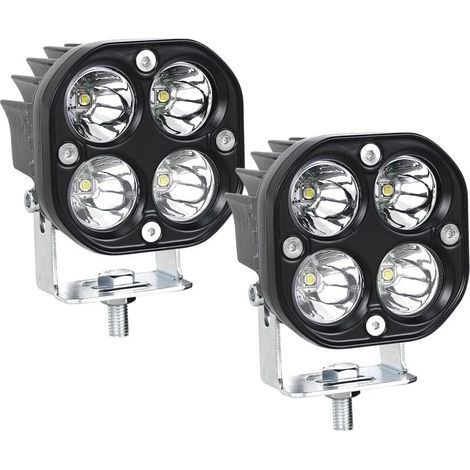 (2PCS) Phare de Travail LED Tracteur 7.6cm 3'' 40W Blanc Projecteur LED 12V 24V Etanche IP67 Feux Antibrouillard LED pour 4x4 Voiture Camion SUV Bateau Carré (1/4)