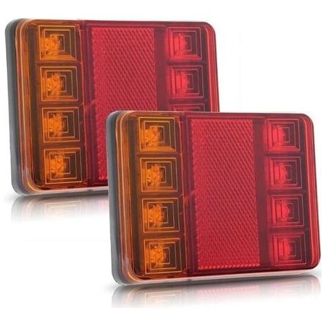 2 PCS Feux Arrière pour Remorque Led éclairage Arrière Lampe de Freinage Imperméable Universel Signal Indicateur pour Camion Caravane Van Bateau de Voiture Styling Avertissement 12V (1/4)