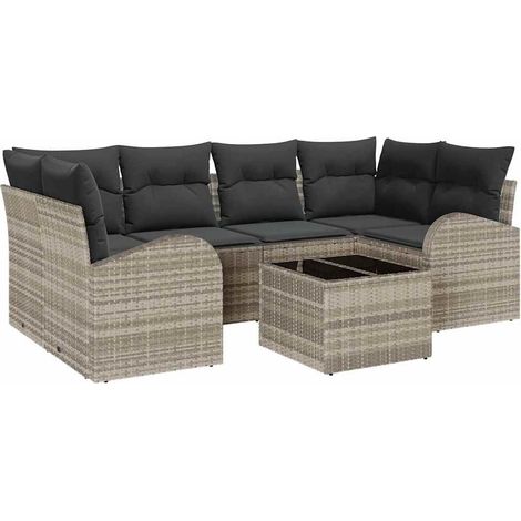 Maison Exclusive - Set Divano da Giardino Grigio chiaro 55 x 55 x 37 cm polyrattan