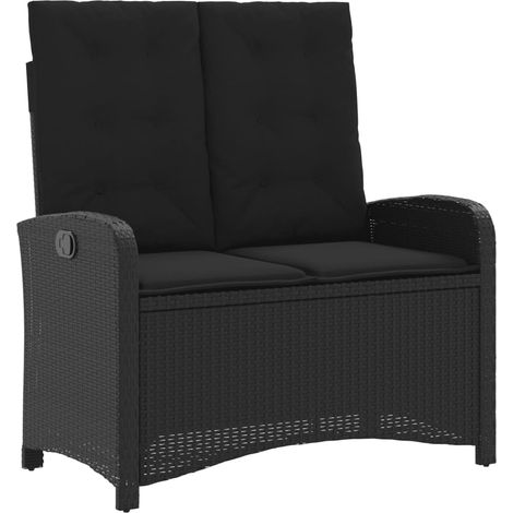 Maison Exclusive - Gartenbank Verstellbar mit Kissen Schwarz Poly