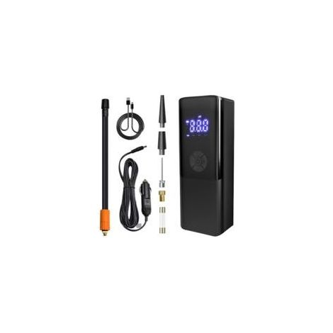 Akkubetriebener Reifenkompressor, 150 PSI, automatische Abschaltfunktion mit LED-Anzeige, digitales Manometer für präzise Messwerte, schwarz (1/5)