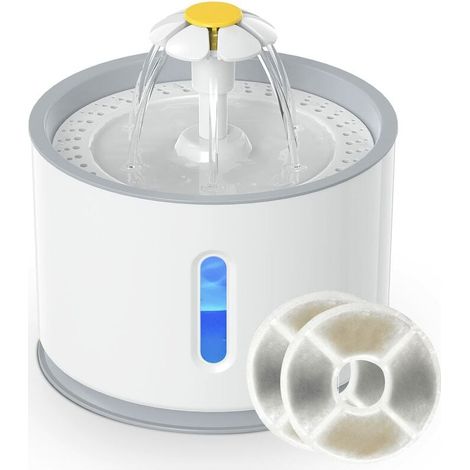 Automatischer Trinkbrunnen für Katzen und Hunde, 2,4 l, leiser Wasserspender mit LED-Wasserstandsanzeige und Aktivkohlefilter (1/5)