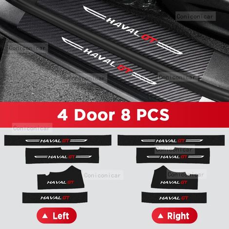 (4 portes,8 pièces) Autocollants de seuil de porte en fibre de carbone pour HAVAL H6 GT 2022-2024,protection anti-rayures,accessoires de décoration intérieure (1/3)