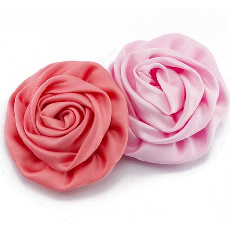 Fleur En Tissu - Rosette En Satin Mat Souple - 3 Pouces - Accessoire Pour Bandeau Cheveux Et Épingles À Cheveux - Lot De 32 Pièces (1/2)