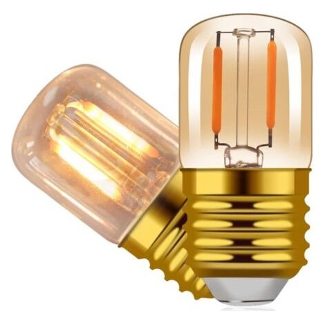 Ampoule veilleuse LED ambre E26 1W, mini tube T28 2200K lumière chaude, équivalent à une ampoule incandescente de 10W, non dimmable, lot de 2. (1/5)