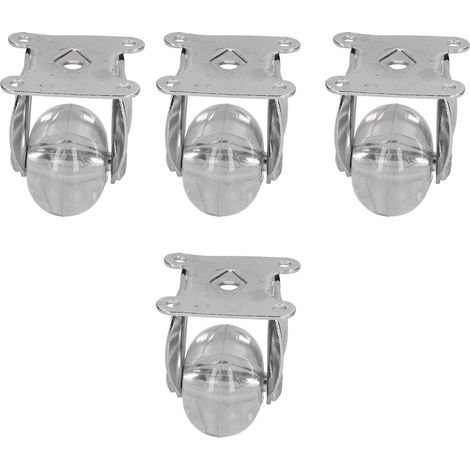 Lot de 4 roulettes industrielles pivotantes, roues lourdes transparentes en polyuréthane, accessoires de déplacement pour meubles et équipements (1/5)
