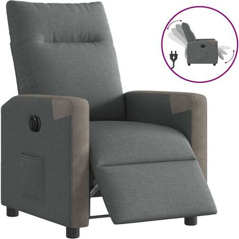 Fauteuil inclinable électrique en tissu gris foncé (1/5)