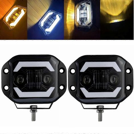 Barre de phares de travail LED encastrée de 5 pouces H4 pour véhicules tout-terrain 4x4, quad, Nissan, Lada JK, TJ et voitures (12 V/24 V), feux de brouillard LED (2 pièces). (1/5)