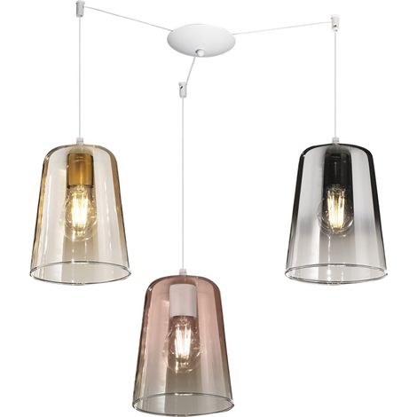 Lustre top light shaded 1164bi s3 s mc e27 led plafonnier moderne en verre ambré