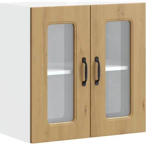 Mueble de pared de cocina de diseño moderno unidad de almacenamiento 60 x 31 x 60 cm acabado en roble macizo hecho a mano 020050051 (1/5)