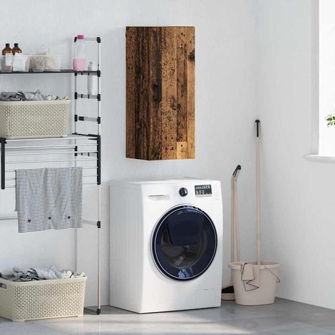 vidaXL  Wall Mounted Cabinet  Old Wood 34.5 x 34 x 90 cm Engineered Wood