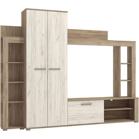 NILA - parete attrezzata moderna colore rovere grigio bianco (1/5)