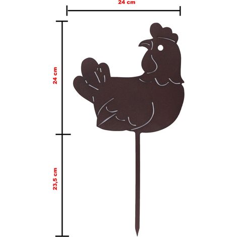 Fer forgé peint animaux maison décoration jardin pots jardinières potager au choix : poule 24 x 24 h cm