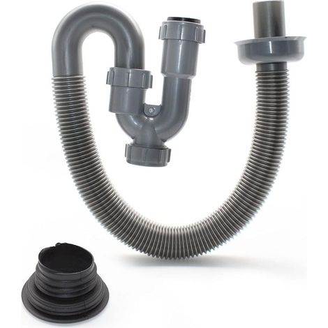 Tuyau de Vidange, 60cm Flexible D'évacuation Universel, un Tuyau D'égout en Matériau ABS Souple, Adapté aux Lavabos et éviers de Salle de Bain (1/5)