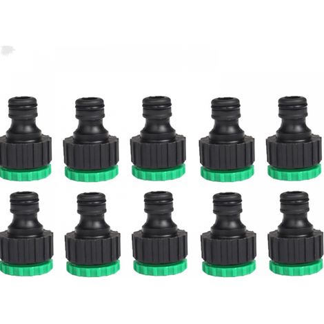 Raccord de tuyau - Adaptateur de robinet de jardin - Fileté - Pour robinets de 3/4" à 1/2" - 10 pièces
