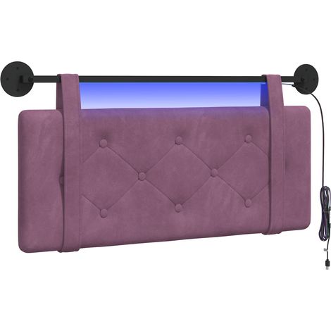 Testiera  Testata del letto sospesa Con luce LED Viola Velluto (1/5)