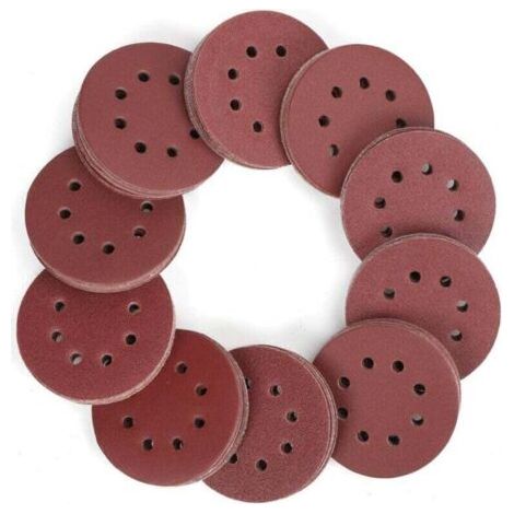 Disques de Ponçage 150 Pièces, Disques Abrasifs de 125mm avec 8 Trous, Grain 60, 80, 100, 120, 150,180, 240, 320, 400, 600 pour Pollisage, Dérouillage, Finition (1/5)