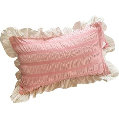 Cushion Covers - - Pink - Synthetic - Square Shape