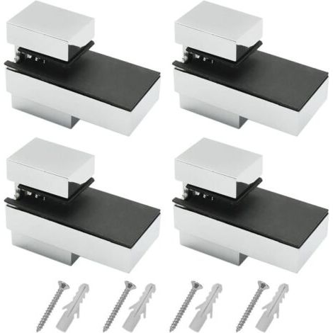 BUNTHAUS Lntyq Support etagere, 4 Pièces Support etagere verre, Support etagere murale, avec vis, Supports réglables pour étagères en verre en alliage de zinc, épaisseur fixable 5-15mm, pour verre et 