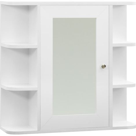 Maison Exclusive - Armadietto a Specchio Bianco 66x17x63 cm in MDF