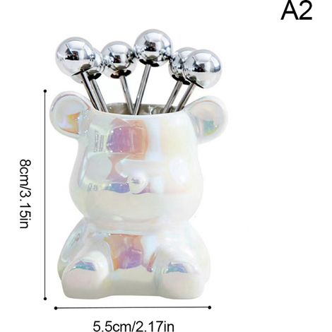 6 fourchettes en acier inoxydable avec pot de rangement Björnredkal pour A2-AquaForge