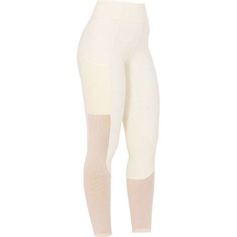 Leggins donna full grip con inserti perforati: s, Bianco
