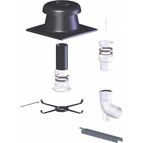 TEN – Kit complet de fumisterie PP flexible mural Ø80mm – Terminal + coude 87° – Pour chaudières gaz et fioul condensation (1/4)