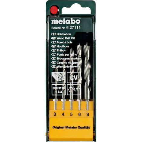 Metabo Holzbohrer-Kassette, 5-teilig E 6,3 (1/3)