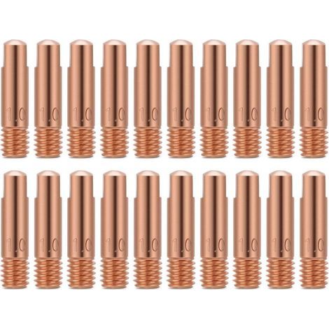 Embouts de contact de soudage Embout de contact en cuivre de 20 pièces pour les consommables de torche de soudage 15AK MIG / MAG (1.0) (1/4)