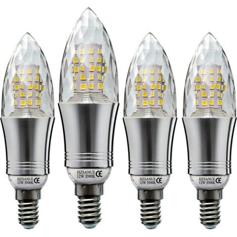 Ampoule Led Bougie - E14 - 12 W - 1350 Lm - Blanc Chaud 2700 K - Non Dimmable - Lot De 4 (1/5)