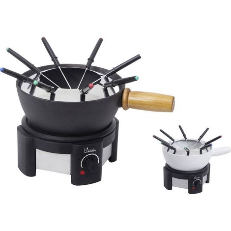 BiKitchen fondue 200 Appareil à fondue 1500 W 8 fourchettes à fondue, pour contact alimentaire, filaire, voyant lumineu