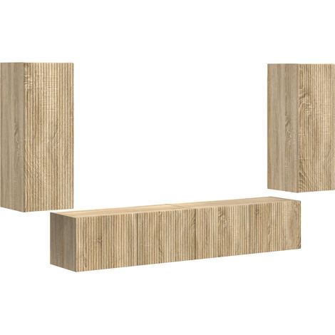 Maison Exclusive - Set di Mobiletto da TV a Parete 4 pcs Rovere Sonoma