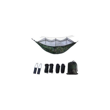 Ejoyous Hamac de Camping Portable pour Deux Personnes avec Moustiquaire Parachute en Nylon de qualité Supérieure à Séchage Rapide Léger 260 X 140 Cm pour Le Camping Randonnée Sac à Dos (1/5)