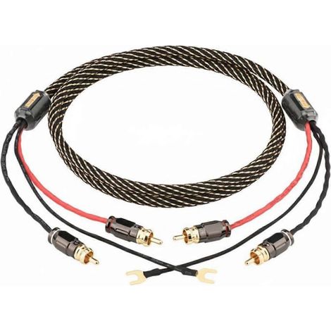Câble phono haute fidélité avec fil de terre pour platine vinyle et son haute fidélité (1/5)
