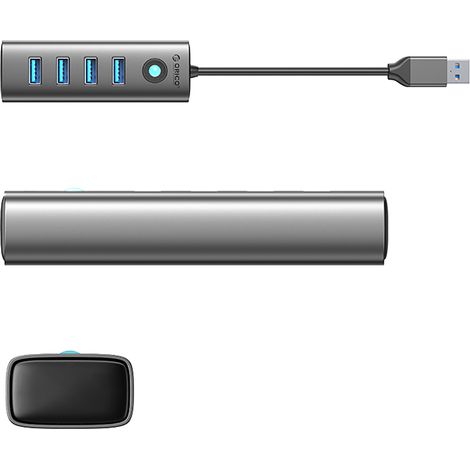 Adaptador divisor PDD4U-U3 4x USB-A - gris (1/2)