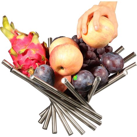 Plateau de service en acier inoxydable pour le pain et les aliments, convenant aux fruits, desserts, en-cas et tables de cuisine.-AquaForge (1/5)