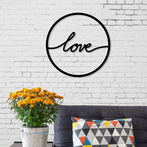 METAL WALL ART NO.17 TO LOVE - Black (1/4)