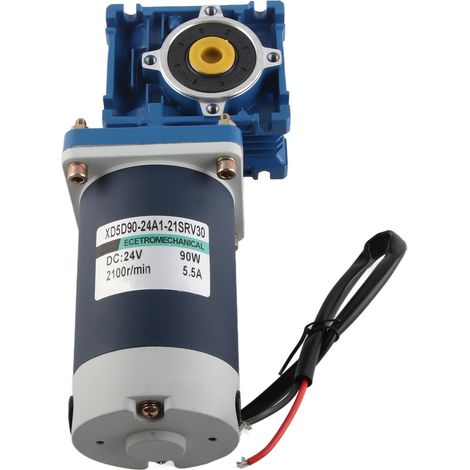 Moteur à engrenage à vis sans fin DC 90W, acier inoxydable, 2200 tr/min, XD5D9024A121SRVRV30, réduction 80, 24V CC, robuste et durable. (1/5)