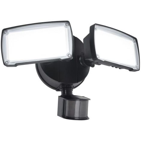 Applique murale de sécurité LED double tête – Capteur de mouvement PIR – Indice de protection IP54 – 2350 lumens – Température de couleur 5000K – Lutec (1/5)