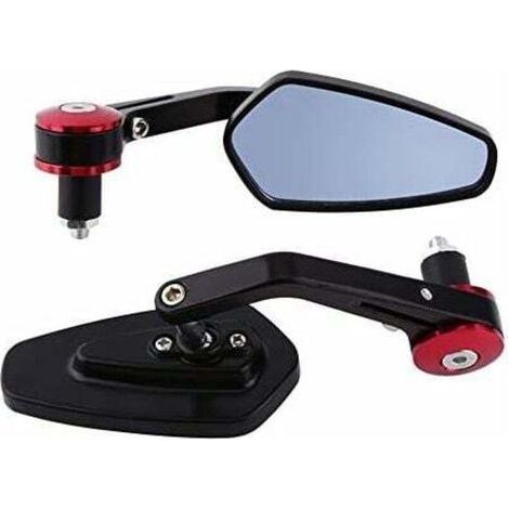 Spiegel – Universelle 7/8"-Aluminium-Motorrad-Rückspiegel für Lenkerenden (Rot), von DEBUNS (1/5)