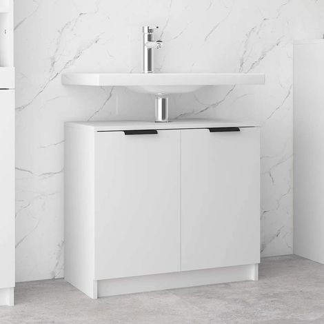 Armario de baño madera contrachapada blanco 64,5x33,5x59 cm vidaXL (1/5)