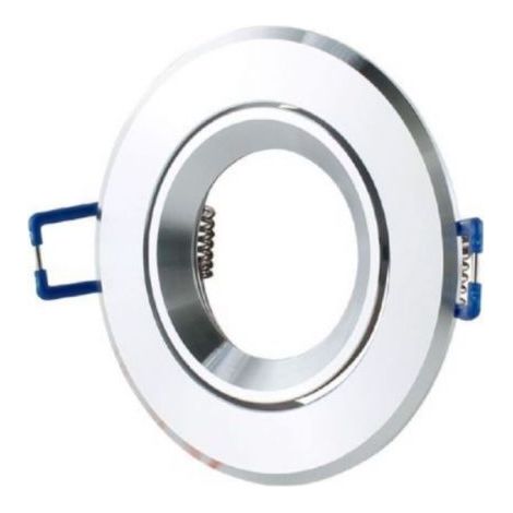 PORTAFARETTO FARETTO PER GU10 AD INCASSO GU10 ARGENTO FORO 70mm ORIENTABILE 220V